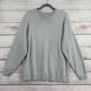 MATE Organic Cotton Crewneck Oversized Distressed Sweatshirt Womens XS/S Gray‎